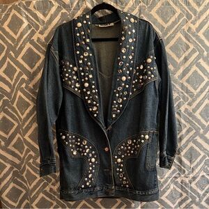 Risky Midnight Blue Studded Jean Jacket